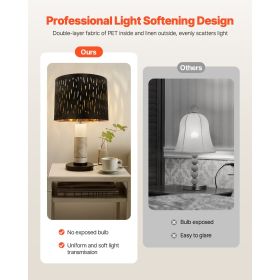 Drum Lamp Shade 2 Set, 13 in Top x 13 in Bottom x 10 in High, Medium Drum Lampshade with Harp