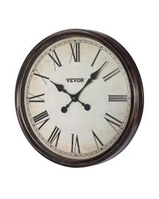 Wall Clock, 20 in Wall Clock Roman Numerals, Battery Operated Non Ticking Silent Classic Decorative Round Clocks