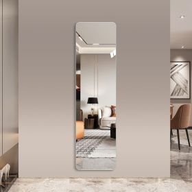 56"x 15" inch Full Body round corner mirror for Living Room Bedroom Cloakroom Wall hanging with hanging hole High quality 5mm silver mirror Explo