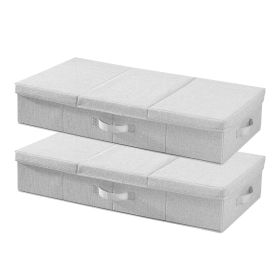 Under Bed Storage with Lids, 31.7 x 15.9 x 6.1 Inch, 48L Large Underbed Clothes Storage Containers