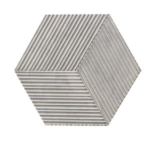 Hexagon natural marble tile, Carrara Gray marble, natural stone, for wall, OL textured finished, 3D fluted marble