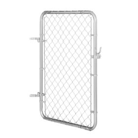 Chain Link Fence Gate, 32 x 46 in, Adjustable Chain Link Fence Panel, Fit 2-6 ft (W) x 4 ft (H) Garden Fence Gate Opening
