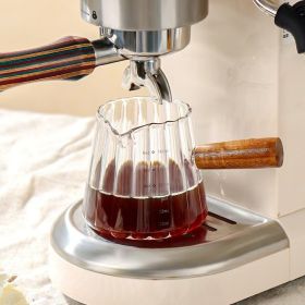1 Pcs 180ml Mini Coffee Cup, Glass Milk Cup, Italian Coffee Cup With Wooden Handle, Coffee Measuring Cup (Color: transparent)